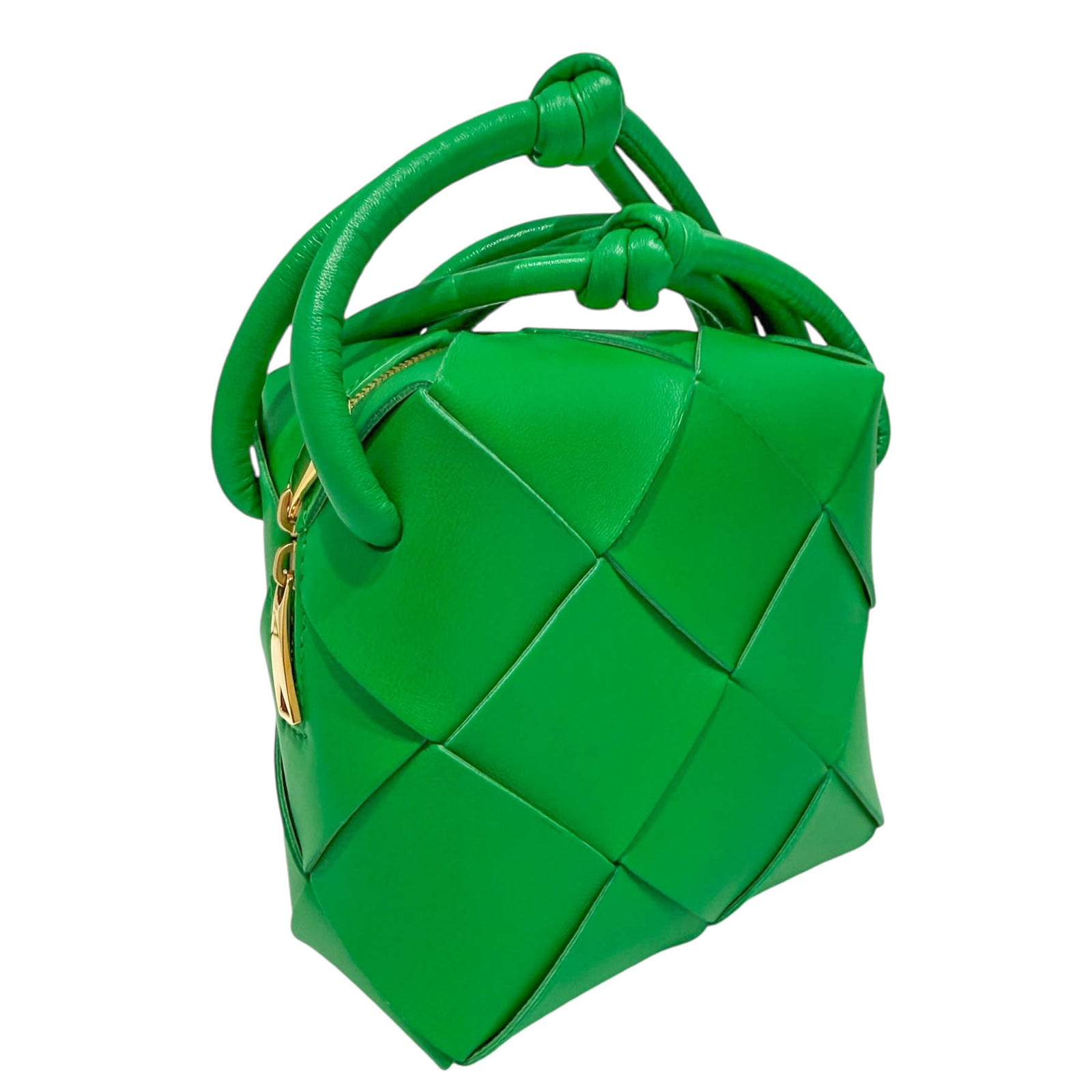 Bottega Veneta Parakeet Green Lambskin Leather Mini Cassette Bottega Veneta Parakeet Green Lambskin Leather Mini Cassette