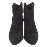 Isabel Marant Black Dewina Suede Calfskin Leather Cowboy Boots