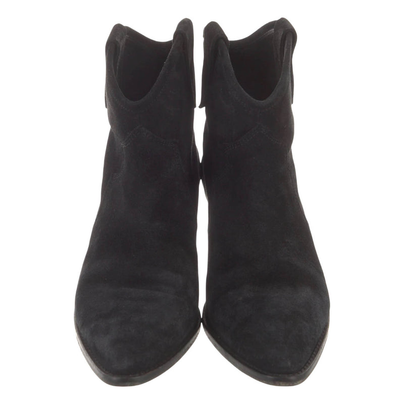 Isabel Marant Black Dewina Suede Calfskin Leather Cowboy Boots