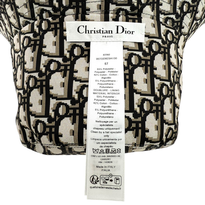 Christian Dior Black Nylon Oblique Reversible Teddy-D Brim Bucket Hat