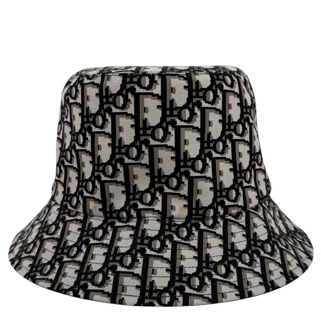 Christian Dior Black Nylon Oblique Reversible Teddy-D Brim Bucket Hat