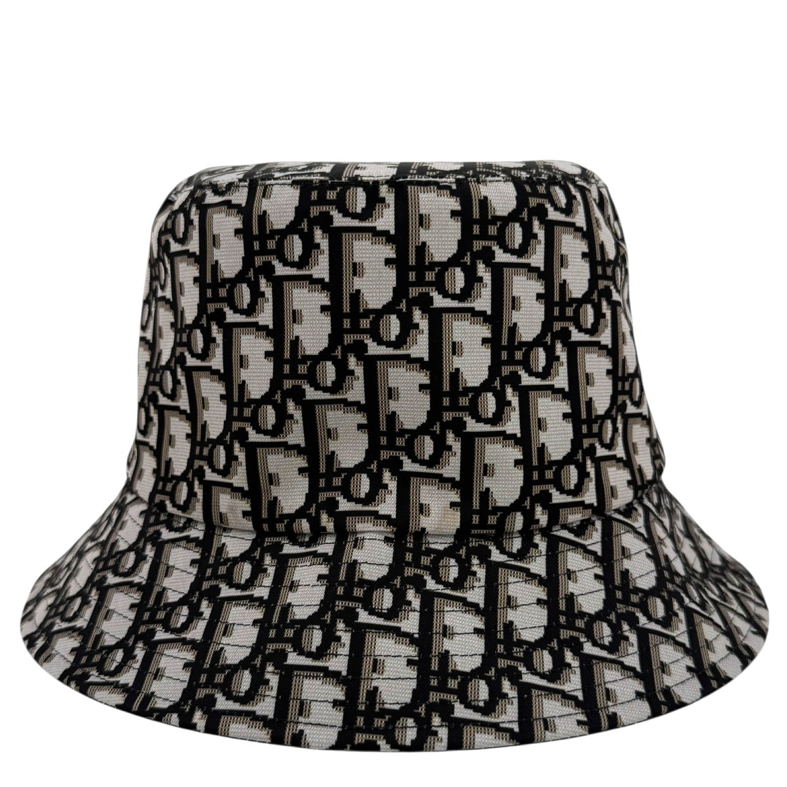 Dior Teddy-D リバーシブル ボブハット　黒　59 Christian Dior Black Nylon Oblique Reversible Teddy-D Brim Bucket Hat