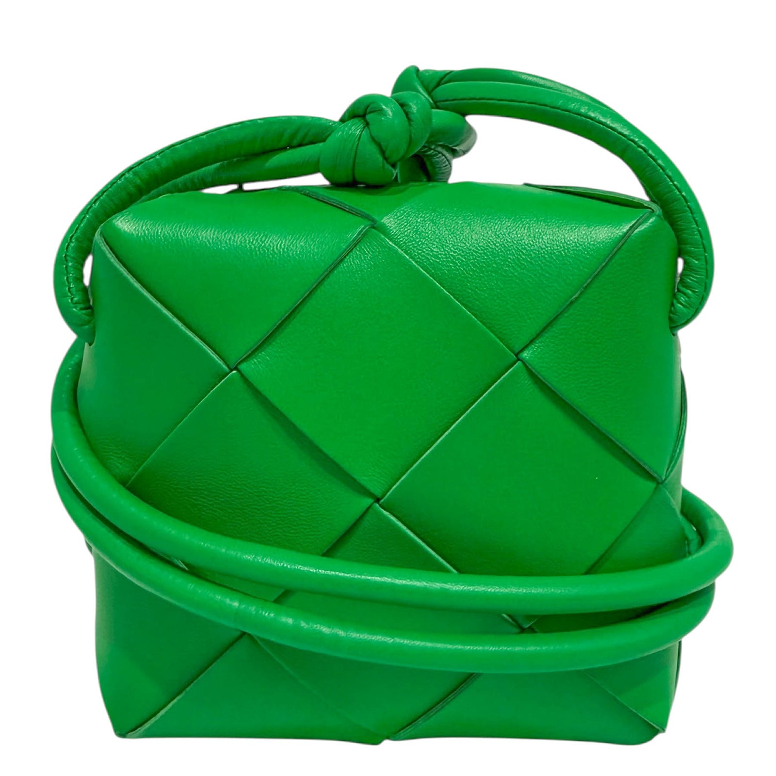 Bottega Veneta Parakeet Green Lambskin Leather Mini Cassette