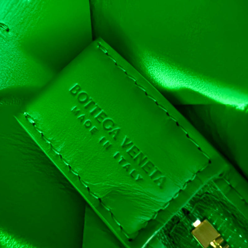 Bottega Veneta Parakeet Green Lambskin Leather Mini Cassette