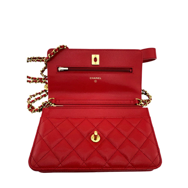 Chanel Caviar Quilted Twist Your Buttons Wallet On Chain WOC