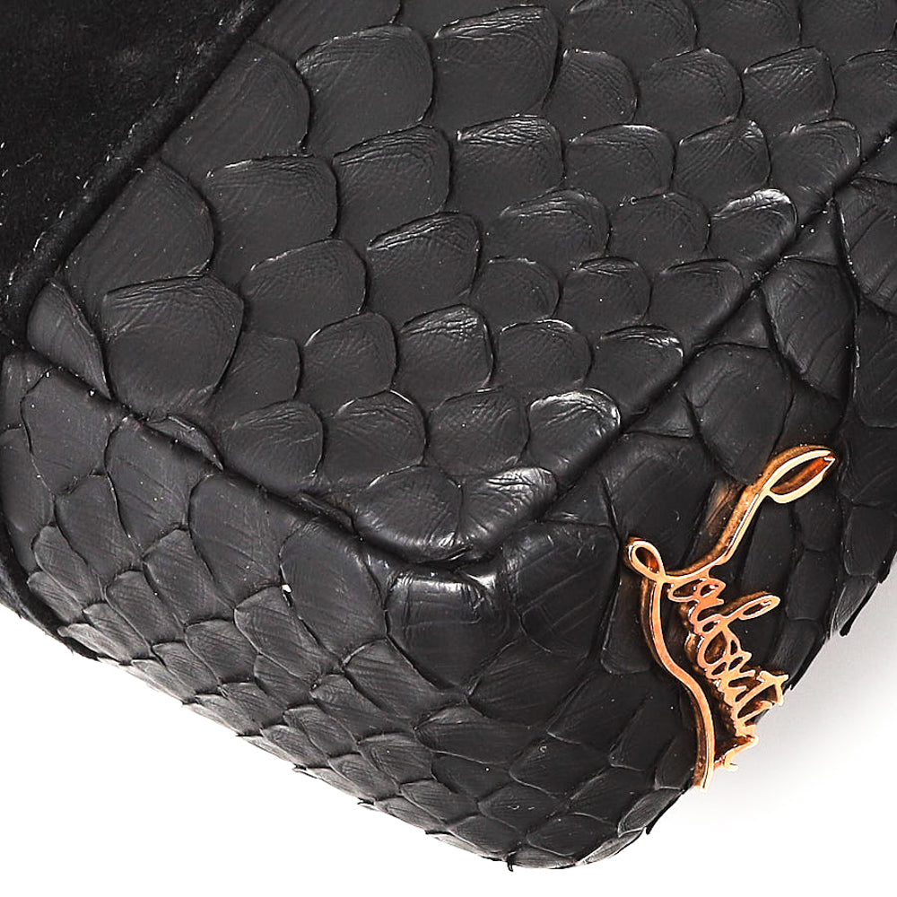 CHRISTIAN LOUBOUTIN Charity Studded Leather Shoulder Bag Black