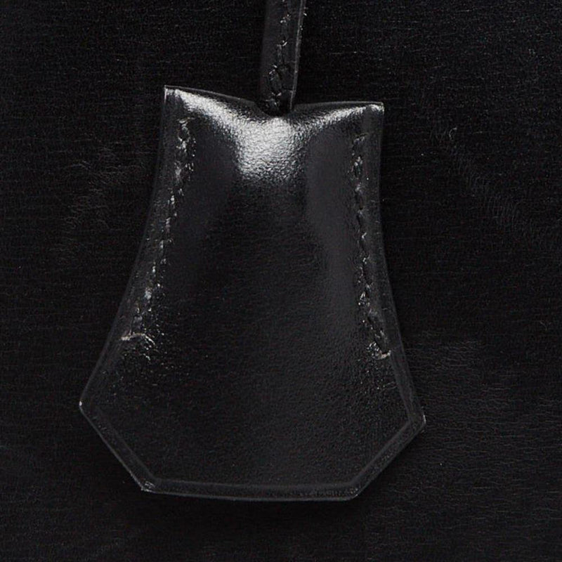 HERMES vintage 'Kelly 32' bag in black box leather - VALOIS