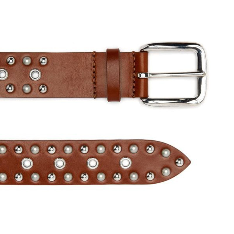 Isabel Marant Brown Leather Rica Studded Belt 80