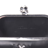 Alexander McQueen Black Leather Skull Chain Box Clutch Bag