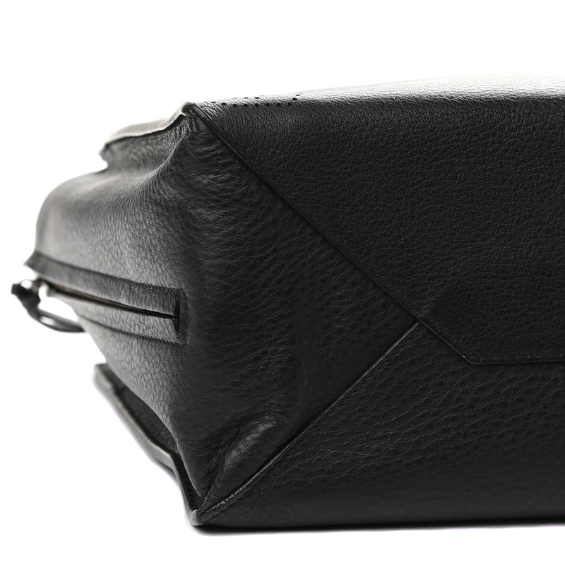 Balenciaga Black Calfskin Leather Papier Za Blackout B4 Perforated Leather Tote