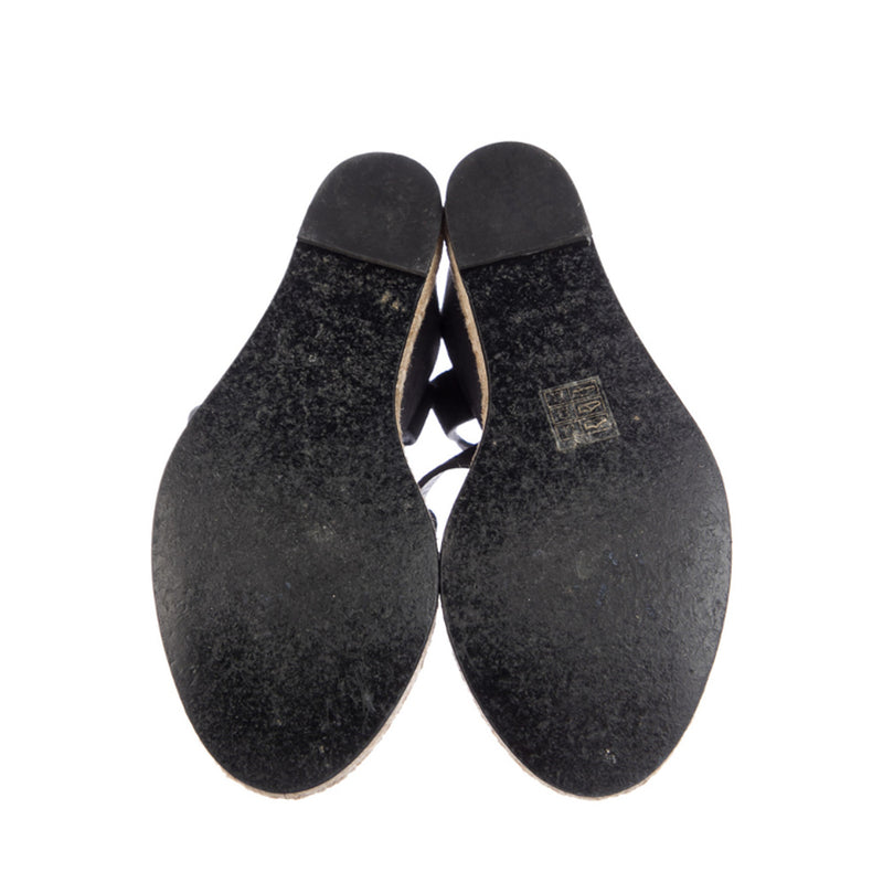Balenciaga Grey Suede Three-Strap Wedge Sandals 