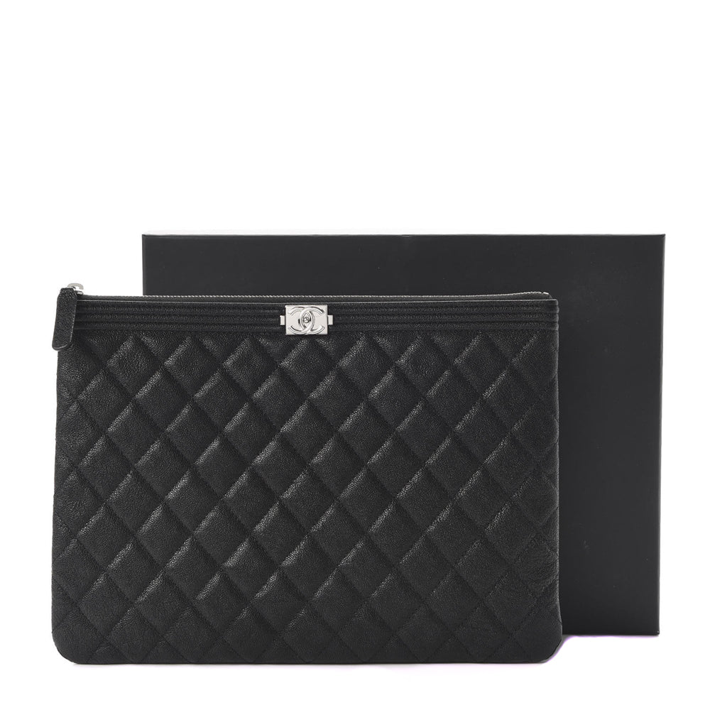 chanel classic pouch size