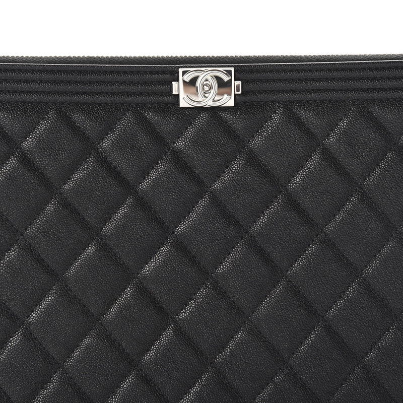 CHANEL Caviar Quilted Briefcase Laptop Bag Black 381363