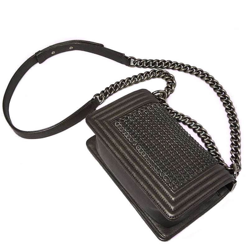 Chanel Grey Metal Chainmail Paris-Edinburgh Small Boy Flap Bag 