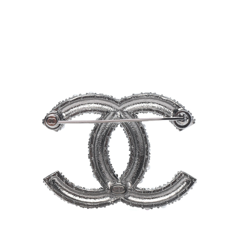 Chanel Paris France Costume Logo Pearl Pin Brooch