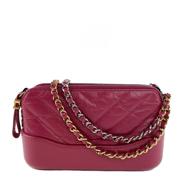 CHANEL Classic CC Baby Pink Aged Calfskin Chain Quilted Gabrielle