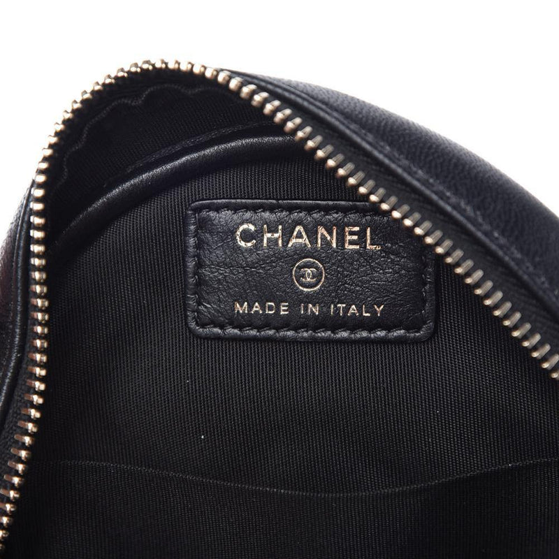 CHANEL Round Mini Small Chain Shoulder Crossbody Bag Black Quilted For Sale  at 1stDibs
