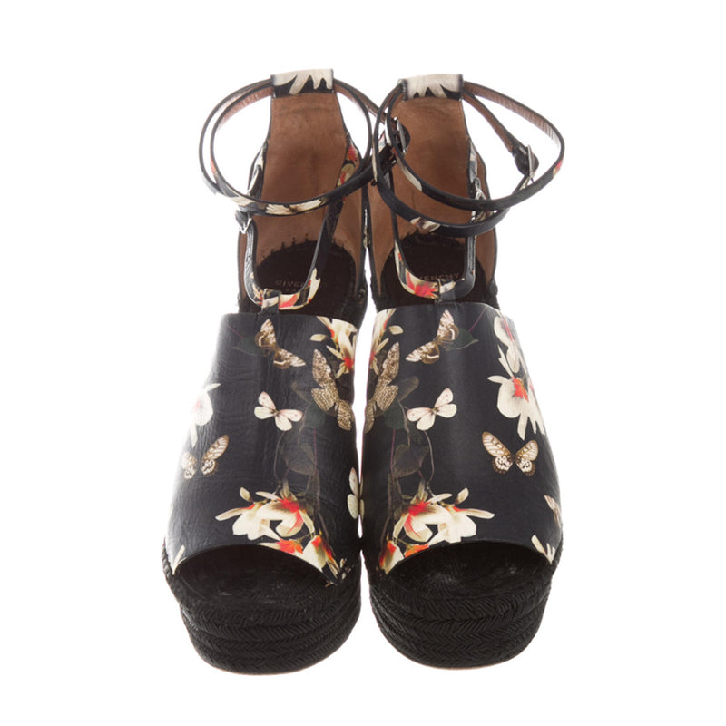 Givenchy Floral Print Wedge Sandals