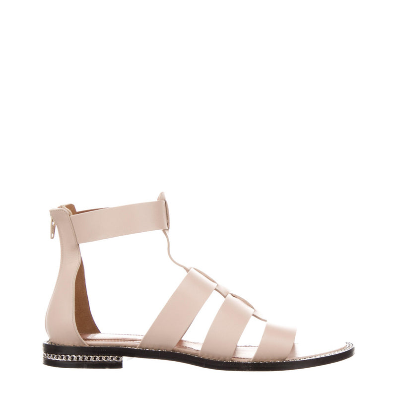 Givenchy Rose Poudre Leather D Chain Low Gladiator Sandals