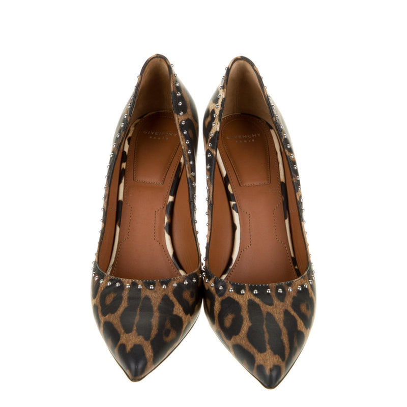 Givenchy Leopard Leather Studded Heels