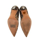 Givenchy Brown Leopard Print Leather Metal Stud Embellished Pointed Toe Pumps 37