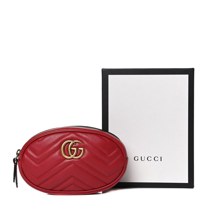 Red Leather GG Marmont Coin Purse