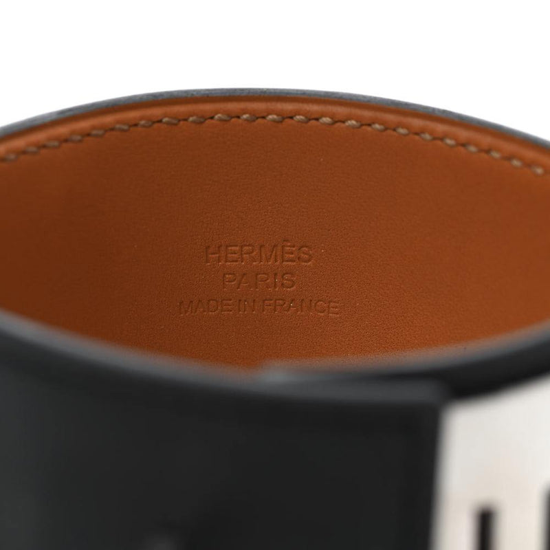 Hermes Black Noir Collier de Chien Bracelet Stamp