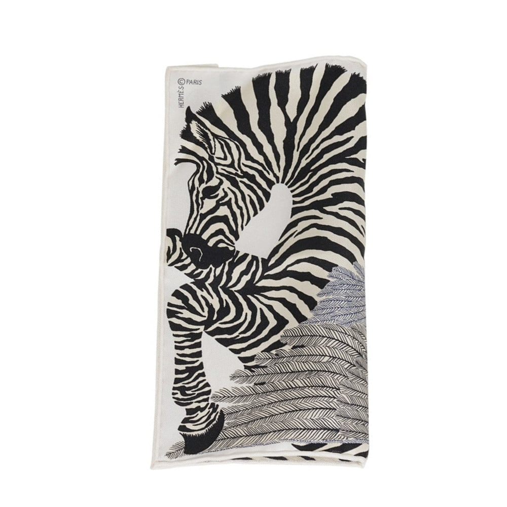 Hermes Noir/Blanc Zebra Pegasus Nano Scarf 20