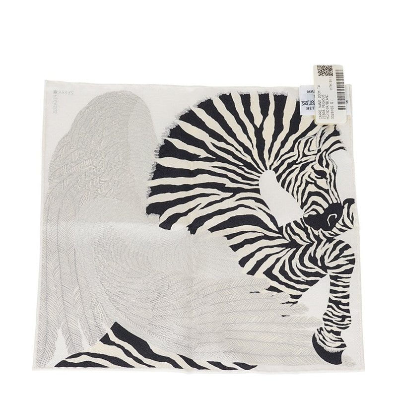 HERMES Silk Carre Zebra Pegasus Nano Scarf 20 Bleu Vif Jaune Blanc |  FASHIONPHILE