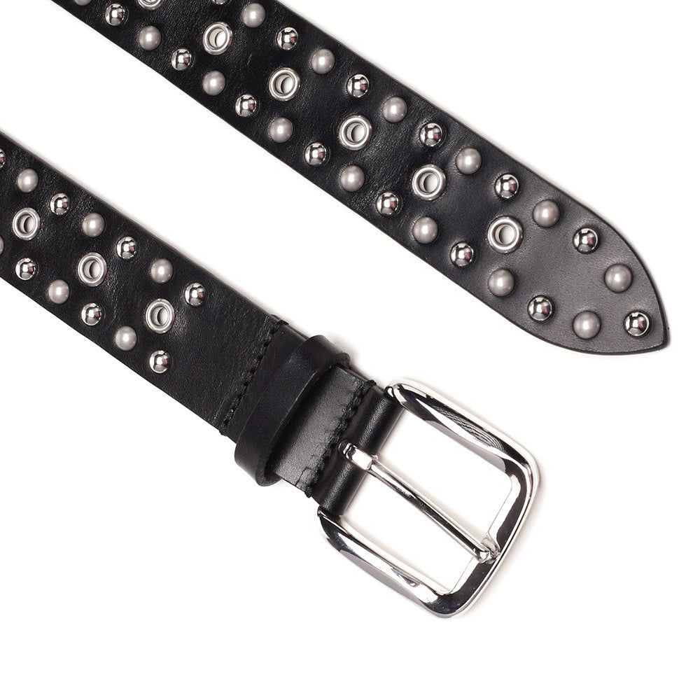Isabel Marant Black Leather Rica Studded Belt 80