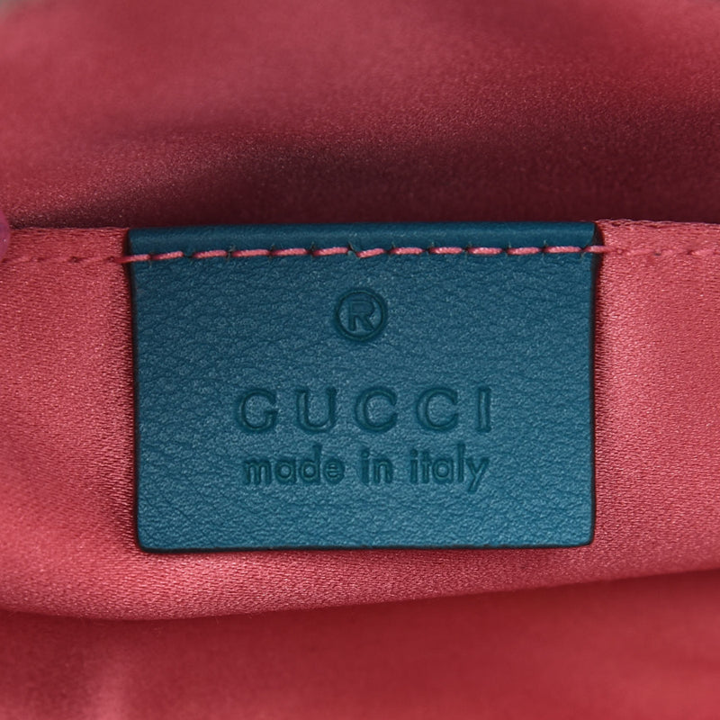 Gucci Teal Blue Velvet Matelasse GG Marmont Waist Belt Bag 85 34