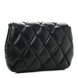 Balenciaga Black Lambskin Leather Large Touch Quilted Puffy Clutch Bag