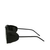 Saint Laurent Black Aviator Leather Blinker Sunglasses