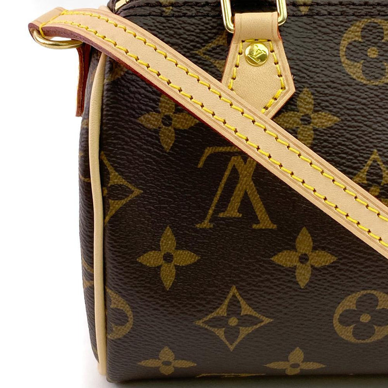 Louis Vuitton Nano Speedy Mini Brown Monogram LV Logo Crossbody Shoulder Bag