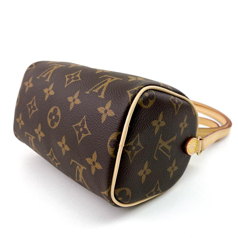 BRAND NEW LOUIS VUITTON Nano Speedy Monogram Canvas Crossbody Mini Bag