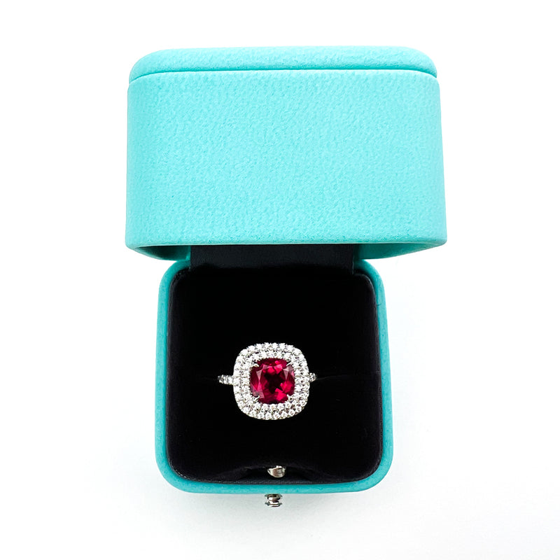 Tiffany & Co Platinum Soleste Rubellite Diamond Ring