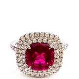 Tiffany & Co Platinum Soleste Rubellite Ruby Diamond Ring