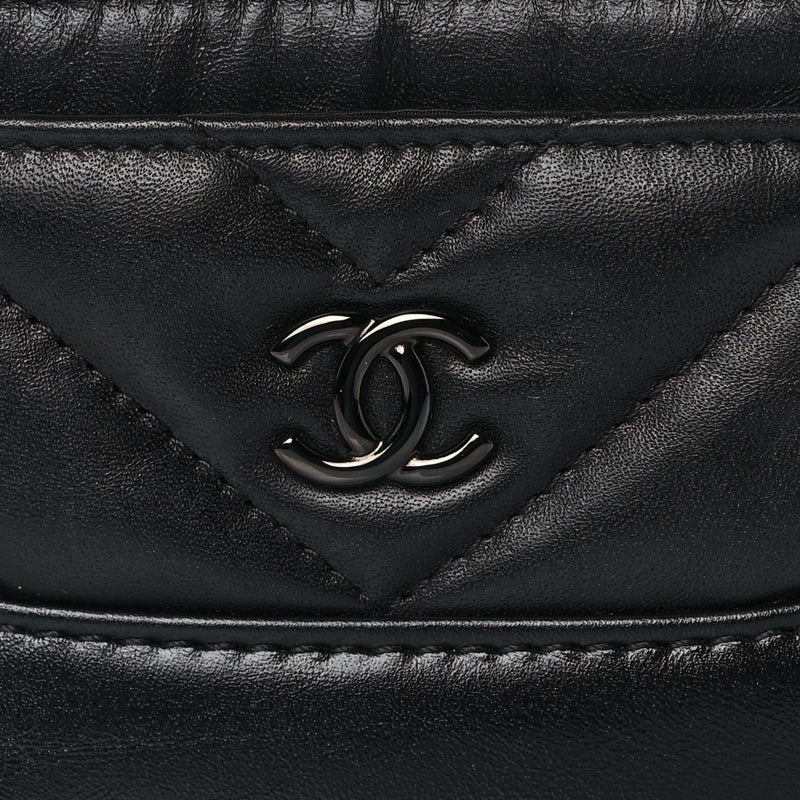 Chanel So Black Quilted Gabrielle Card Holder Wallet