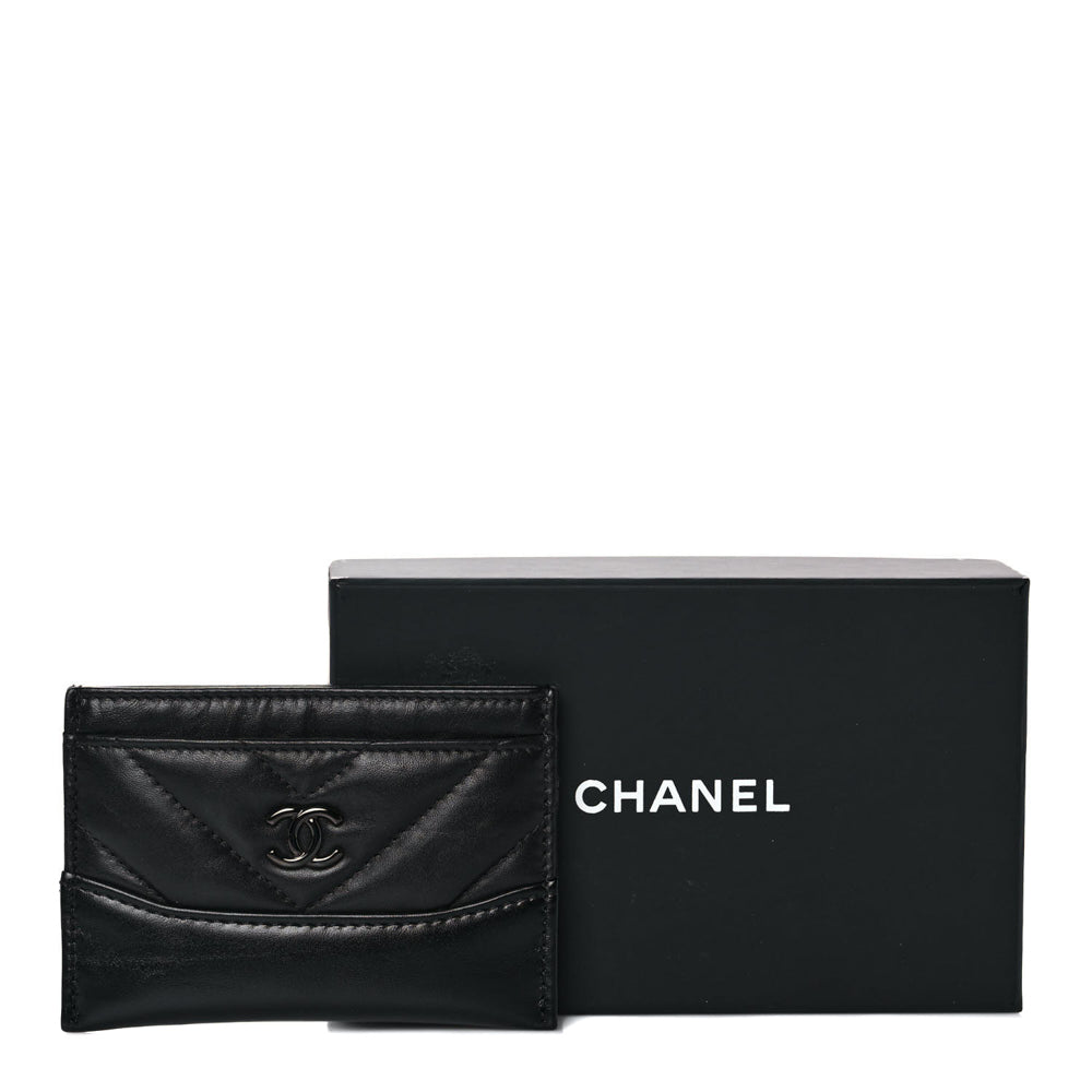 Chanel So Black Card Holder Leather ref.240376 - Joli Closet