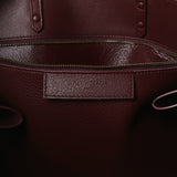 Balenciaga Bordeaux Red Calfskin Leather Papier Za Blackout B4 Perforated Leather Tote