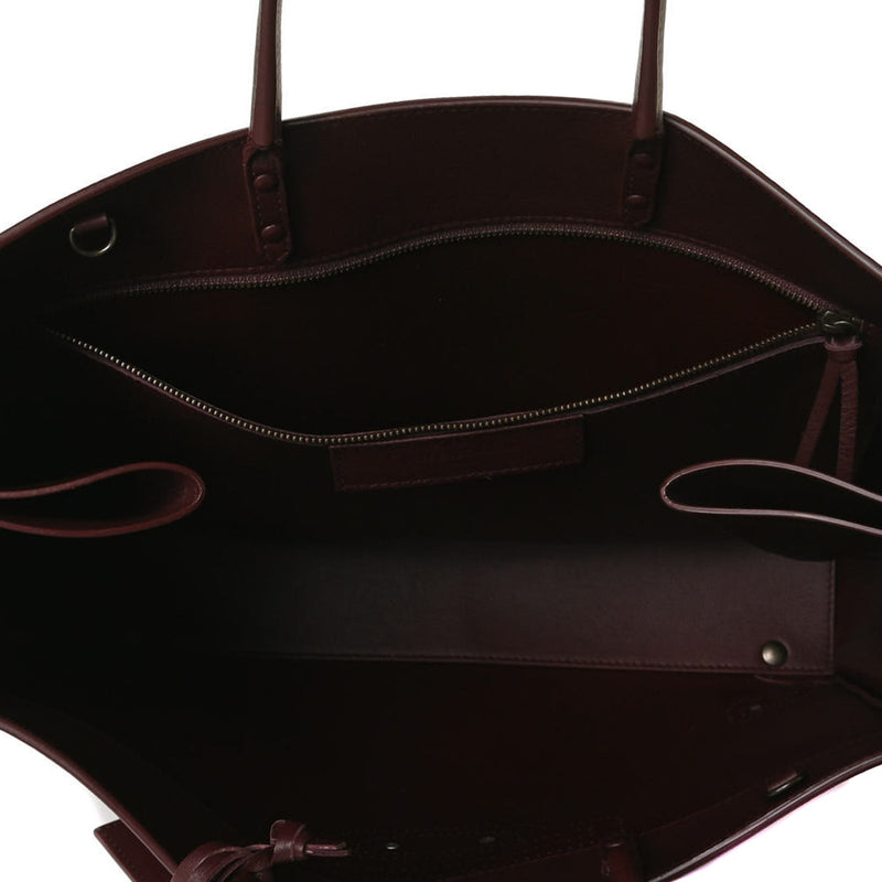 Balenciaga Bordeaux Red Calfskin Leather Papier Za Blackout B4 Perforated Leather Tote