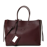 Balenciaga Burgundy Calfskin Leather Papier Za Blackout B4 Tote - Luxybit 