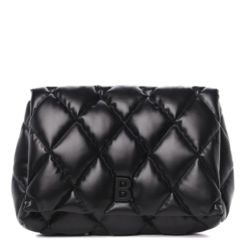 Balenciaga So Black Lambskin Leather Large Touch Quilted Puffy Clutch Bag