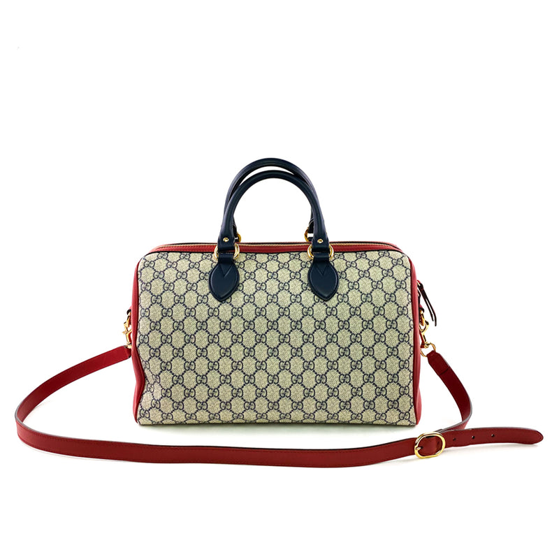 Gucci GG Supreme Coated Canvas Monogram Top Handle Medium Boston Bag - Luxybit
