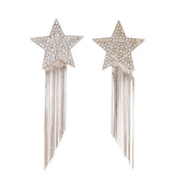 Saint Laurent STAR EARRINGS WITH BRASS CHAINS