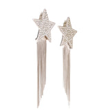 Saint Laurent Crystal Shooting Star Clip On Earrings