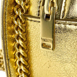 Matelasse Chevron Monogram Mini Love Heart Chain Bag Metallic Gold.