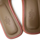 Hermes Rouge Blush Pink Ostrich Oran Sandals