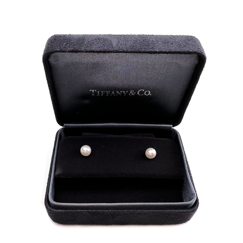 Tiffany & Co White Gold Signature Pearl Earrings