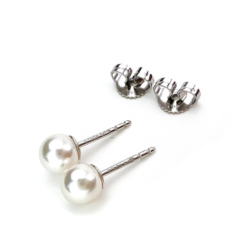 Tiffany & Co White Gold Signature Pearl Earrings